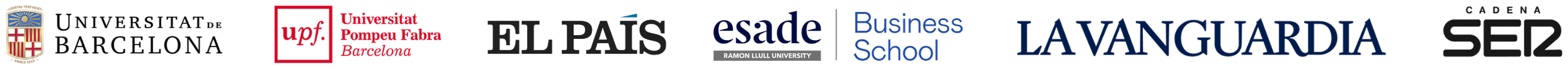 UB · UPF · El País · Esade · La Vanguardia · Cadena SER